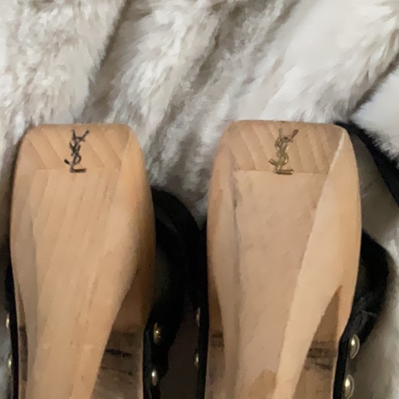 ⚡️LAST CHANCE⚡️ YSL | RARE Black Strappy Wooden Heels - Picture 9 of 12